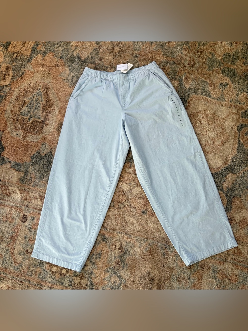 NWT American Eagle Barrel Pants size medium light blue stretch